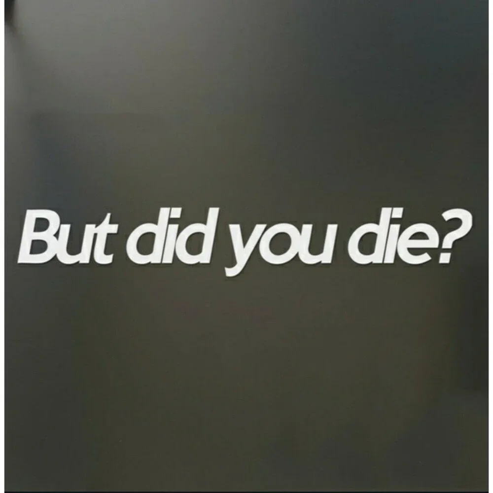 But did you die? Vinyl Car Truck Decal/Sticker White Black